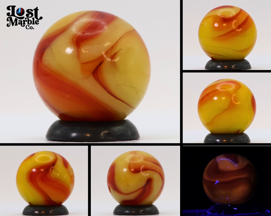11/16" Yellow & Orange Swirl Marble - Nectarine UV NM+