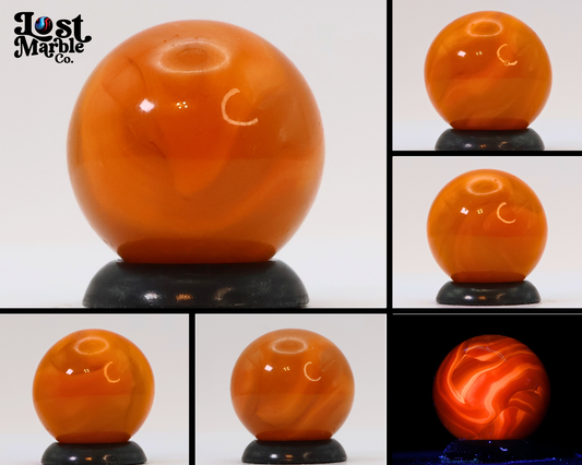 5/8" Swirl Marble Translucent Orange on Orange UV M-