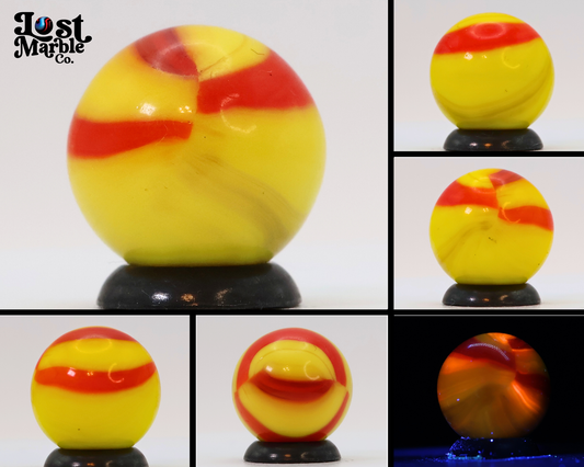 5/8" Akro Agate Patch Marble Yellow & Red UV M- Ketchup & Mustard?