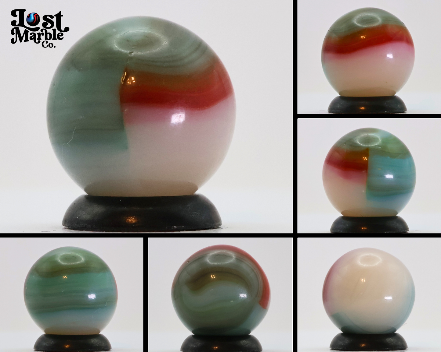 5/8" Vtg Vitro Agate Aquamarine Marble M-