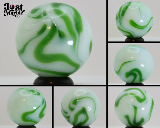7/8" Swirl Marble White & Green NM+