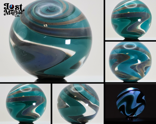 1 3/16" Contemporary Handmade Borosilicate Swirl Marble (Pyrex) NM+