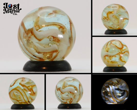 5/8" Veiligglas Orange Marble Wire Pull Great Backlit NM