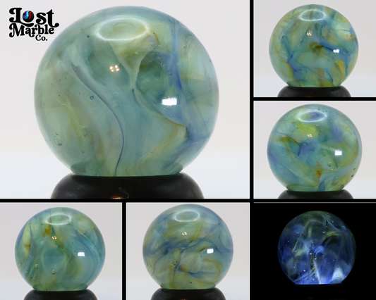 5/8" Beautiful Wire Pull Marble Blue & Green NM