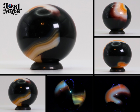 7/8" Peltier Glass Co. NOVA ONE DAY RUN Marble gorgeous color slight UV M-