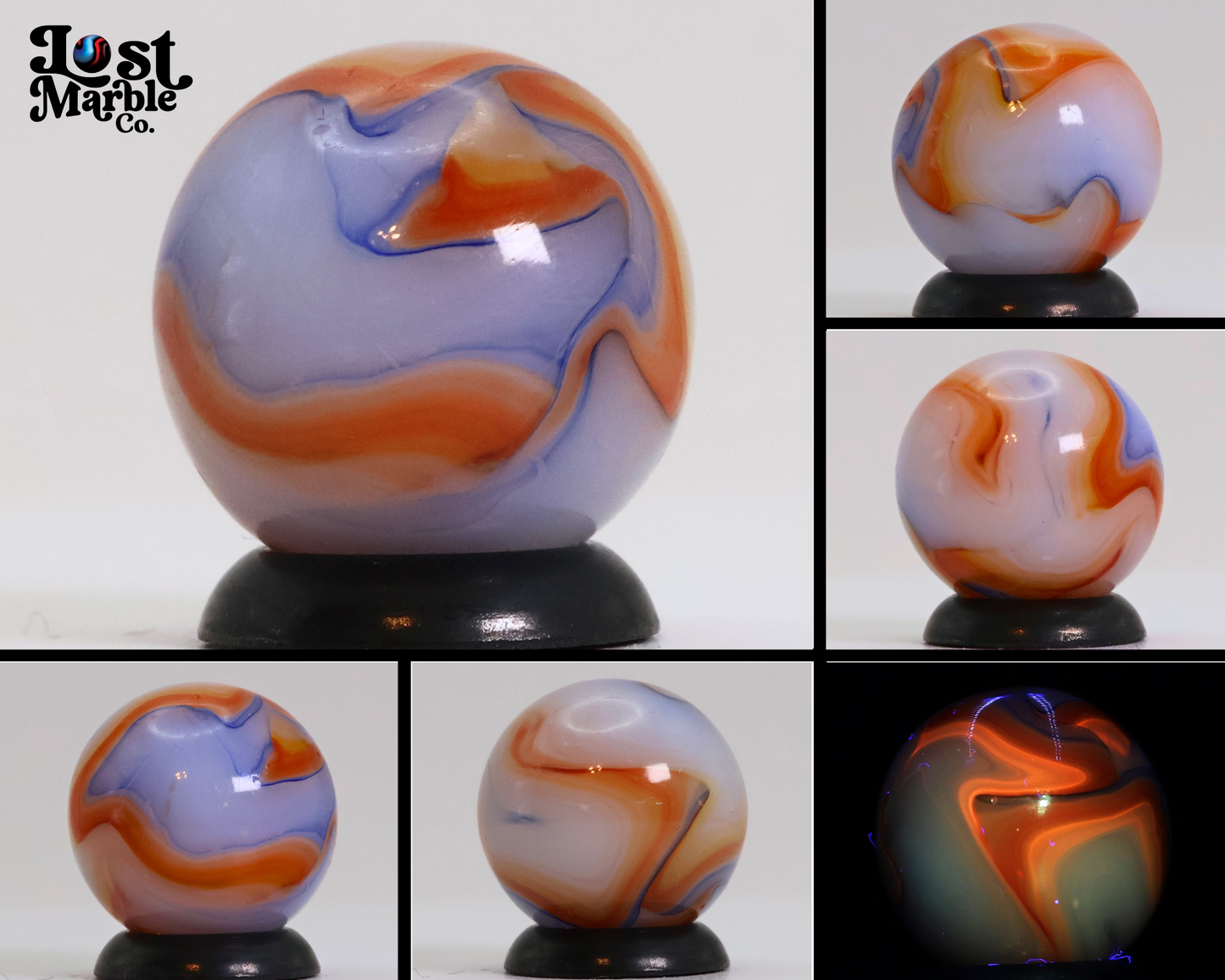 5/8" Swirl Marble Red White & Blue Champion? NM+