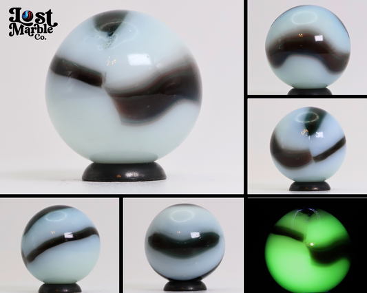 7/8" Gorgeous Marble King Shooter Marble Purple & Green but looks black URANIUM NM
