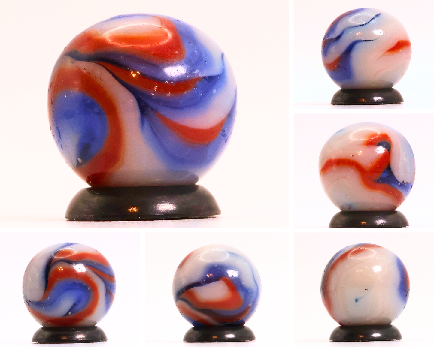 5/8" Swirl Marble Red White & Blue Champion? NM-