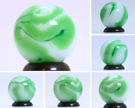 11/16" Swirl marble Green & White MINT