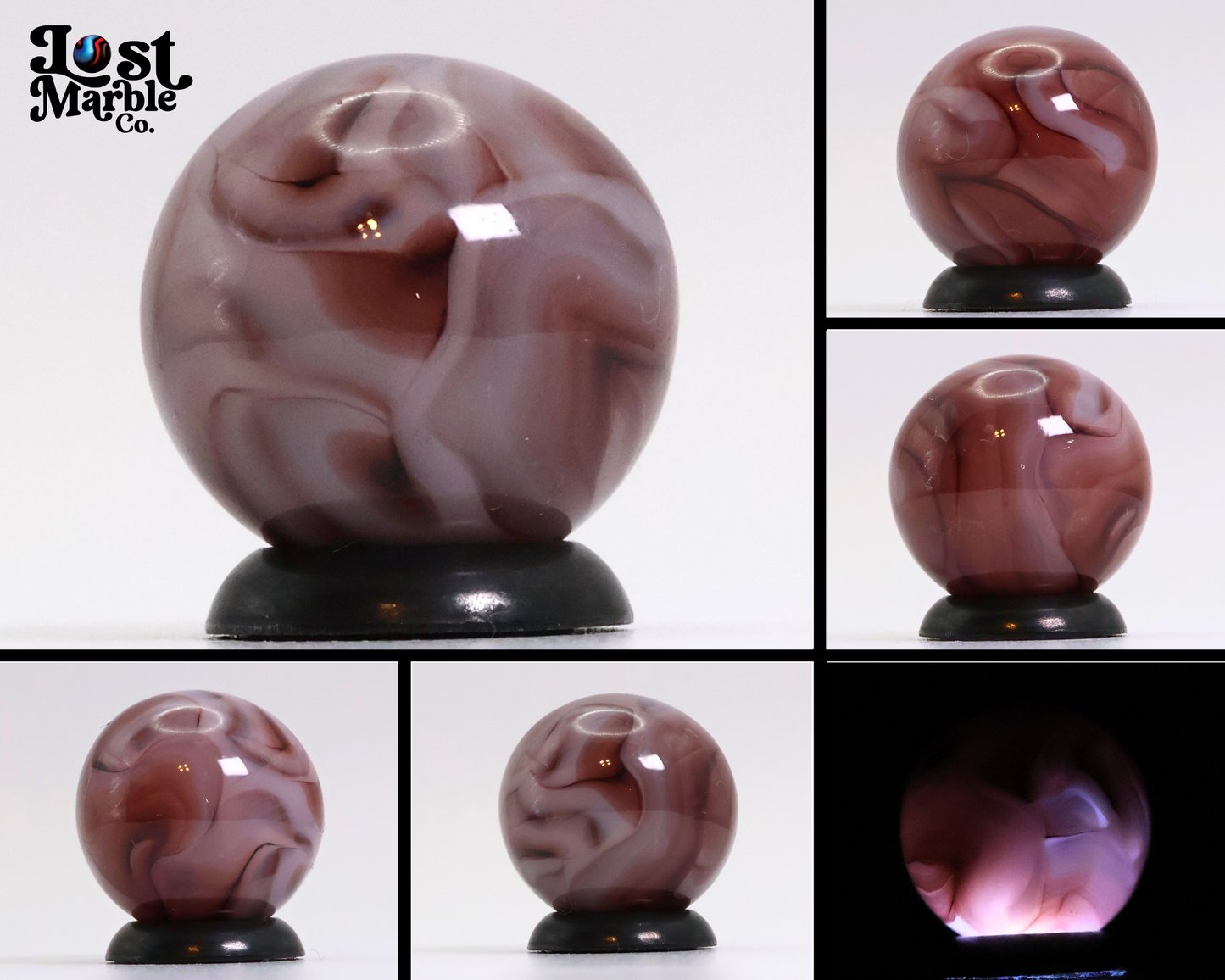 5/8" Swirl Marble Purple Translucent NM+
