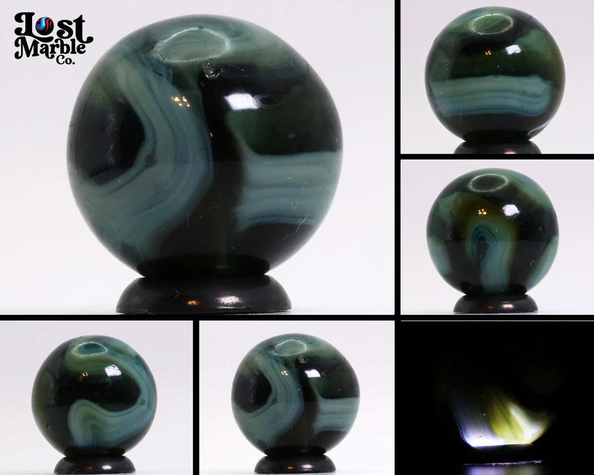 3/4" Translucent Swirl Marble Brown & Green NM+