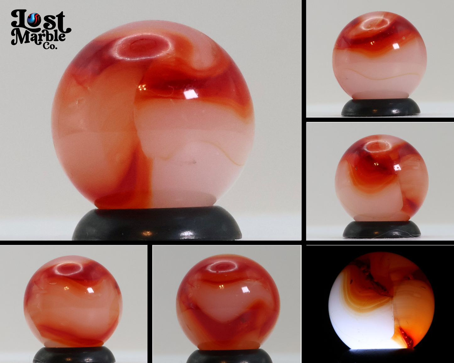 5/8" Off Round Peltier Bloody Rainbo Marble NM++