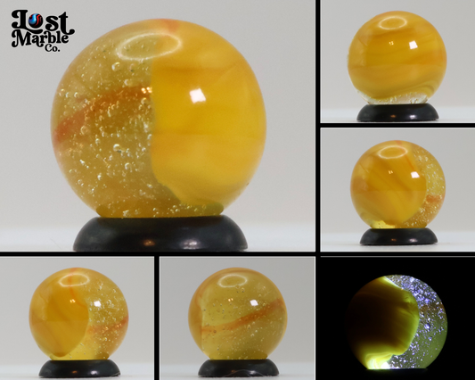 5/8" Akro Agate Patch Marble Egg Yolk UV MINT