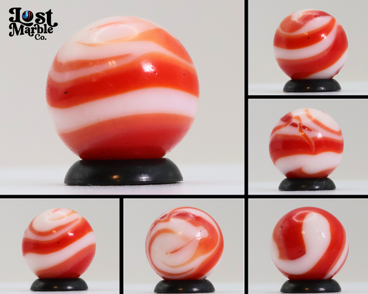 11/16" Red & White Marble with drizzle - MF Christensen or CAC? Gorgeous NM-