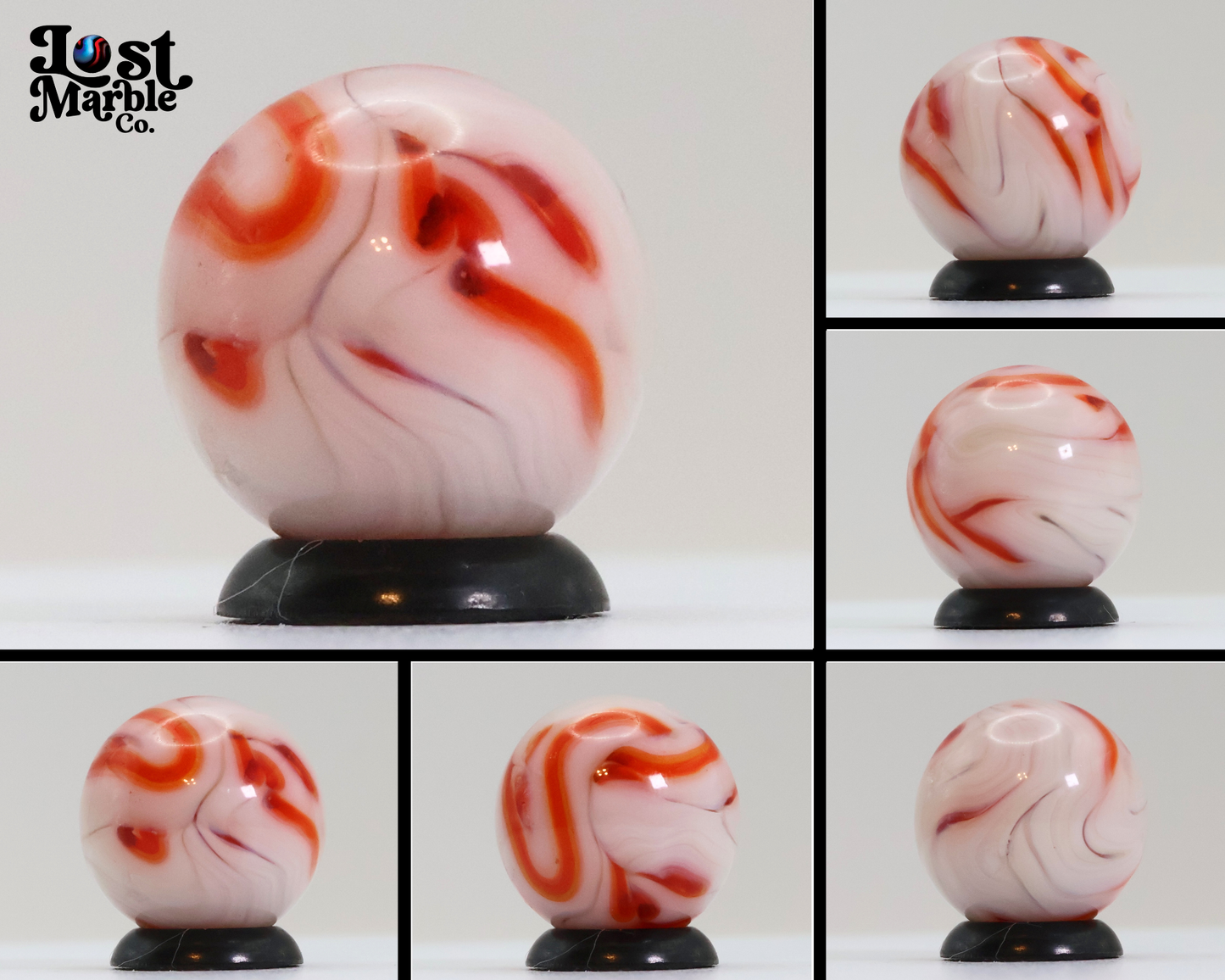 5/8" Swirl Marble White & Pink NM-