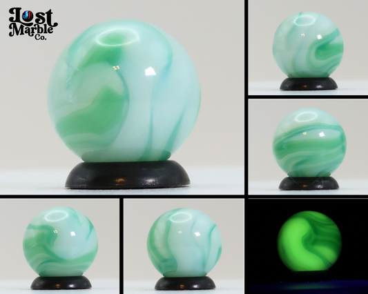 5/8" Swirl Marble Blue Green UV MINT