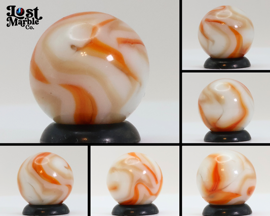 5/8" Swirl Marble Orange Tan White NM+