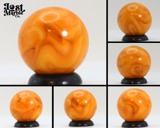 11/16" Swirl Marble Electric Colors! Orange & Yellow NM