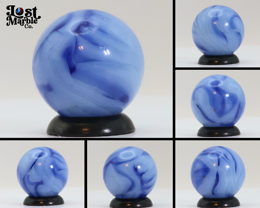5/8" Swirl Marble Blue on Blue Calligraphy NM