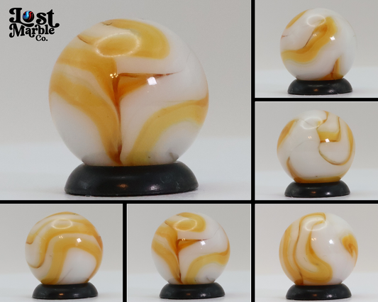 5/8" Swirl Marble Butterscotch & White NM+