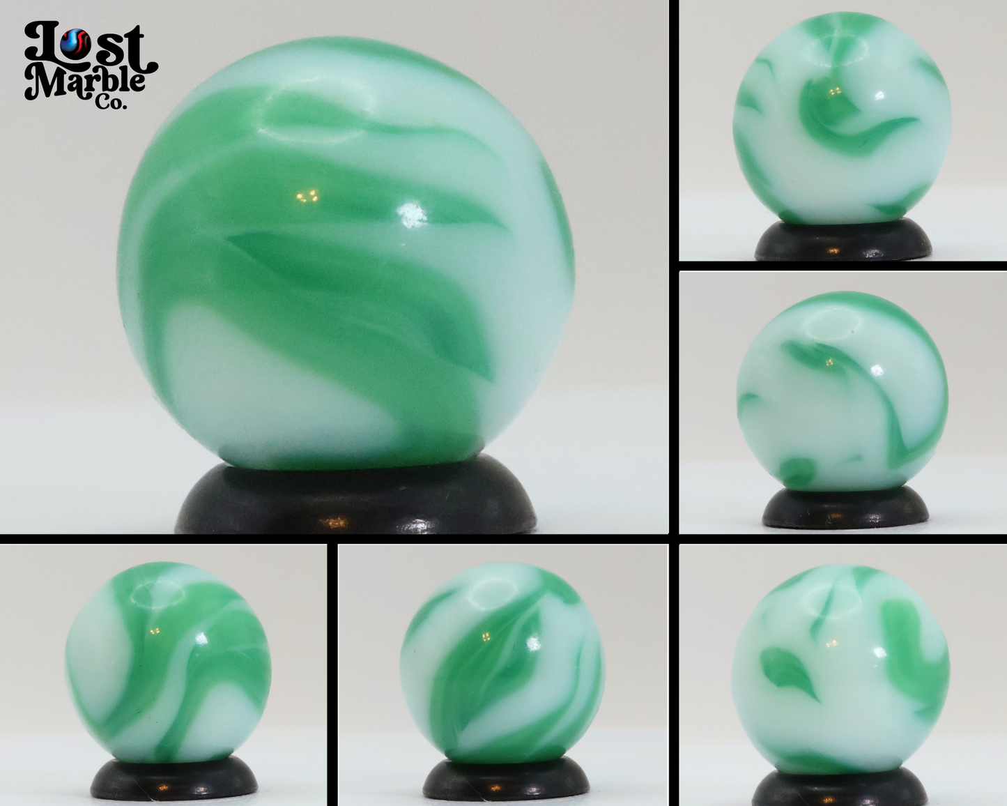 5/8" Alley Agate Swirl Marble Green M-