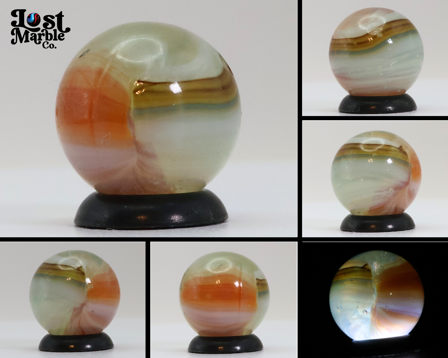 5/8" Vitro Agate 5 color marble Interesting! NM+