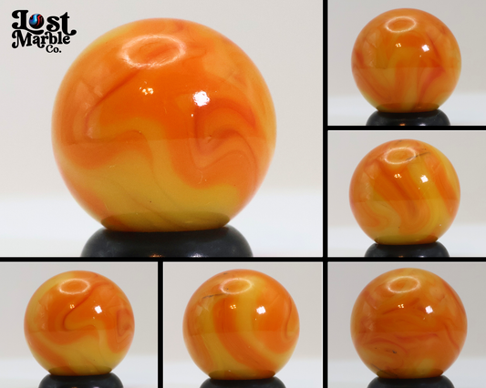 11/16" Swirl Marble Drippy w/ Drizzle Yellow & Orange M-