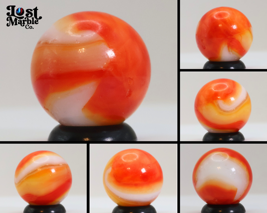 11/16" Peltier Rainbo Marble Orange & White NM