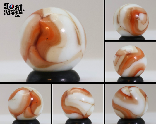 5/8" Swirl marble Peach Tan & White NM