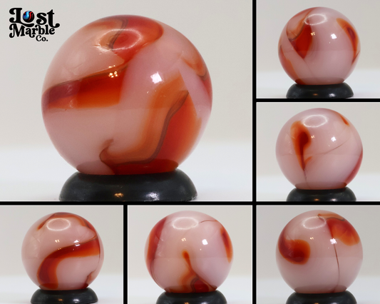 5/8" Swirl Marble Pink Red Orange Tan MINT