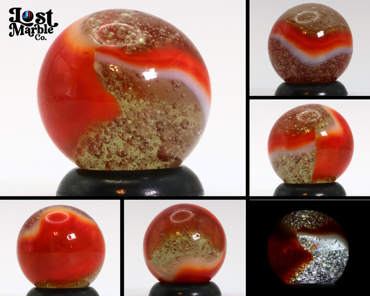5/8" Clear Base Peltier Rainbo Seedy Orange & White NM+