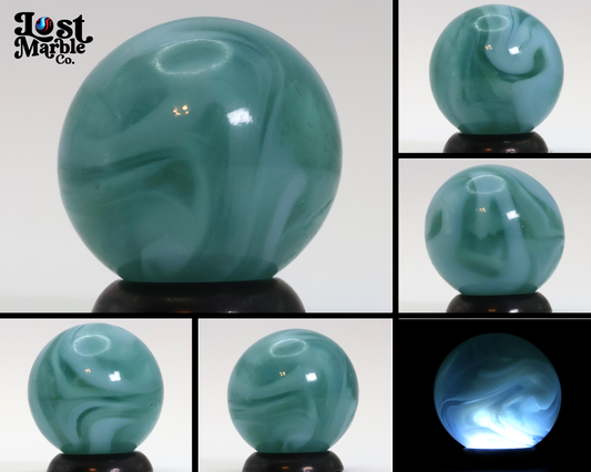 11/16" Swirl Marble Translucent Base Blue ribbons NM+