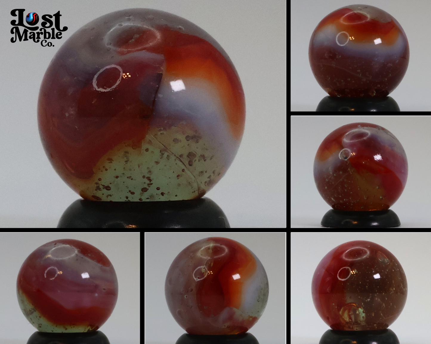 5/8" Peltier Rainbo Sunset Marble  seedy/muddy NM+