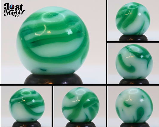 5/8" Alley Agate Swirl? Marble, green & white M-