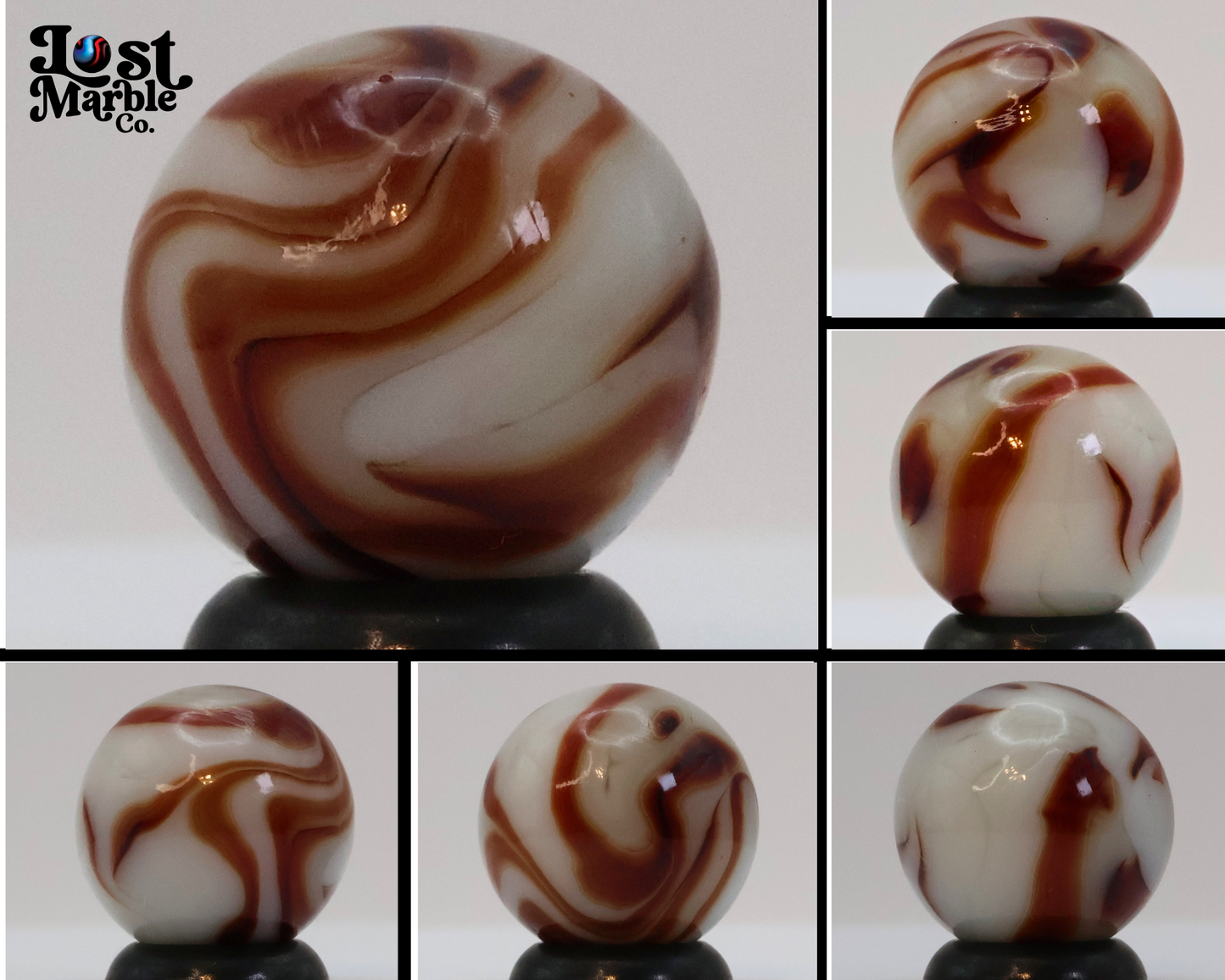5/8" Swirl Marble Red(Oxblood?) Champion?/ Ravenswood? M-