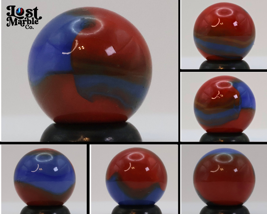 5/8' Marble King Spiderman rainbow Marble w/ yellow stripe M-