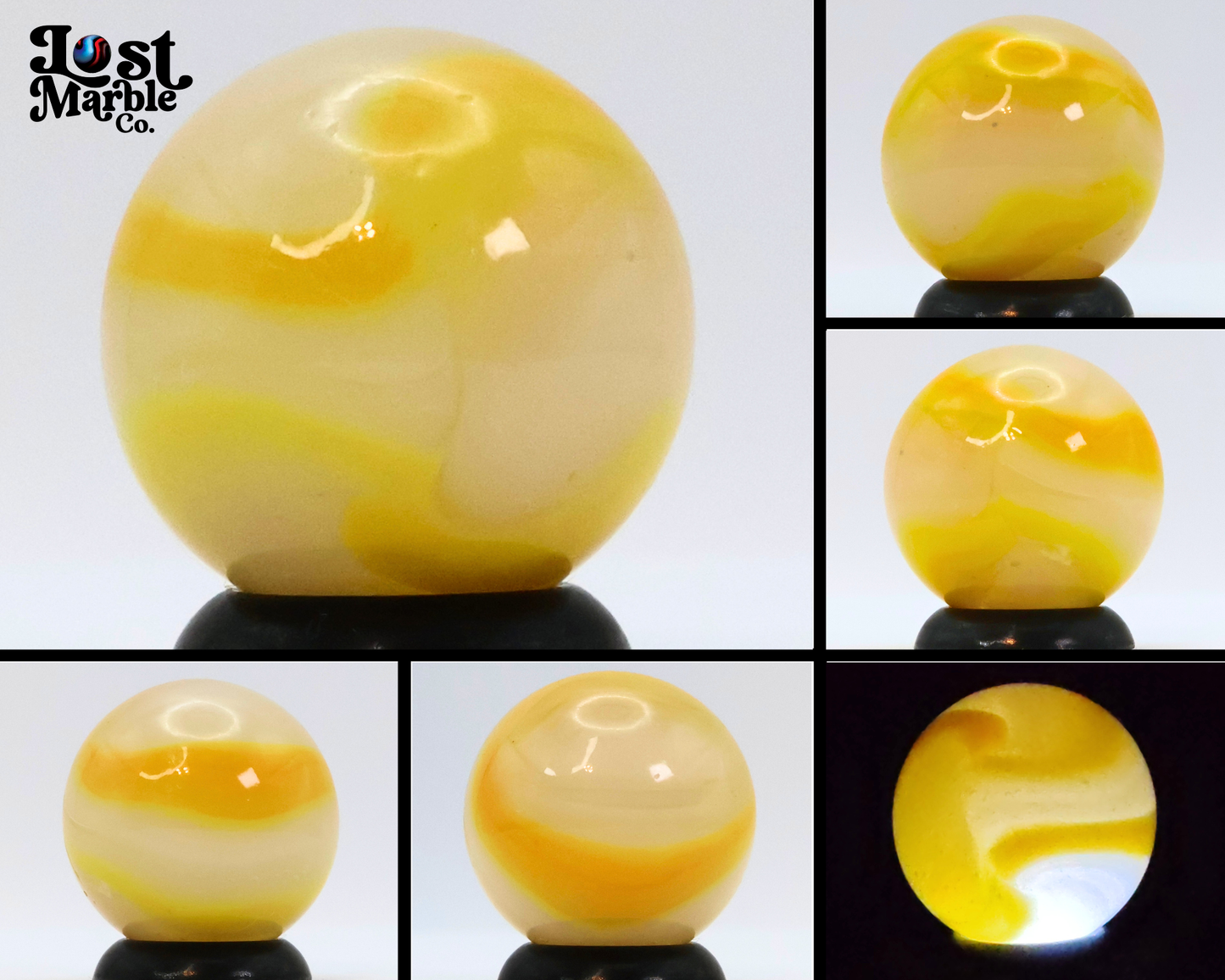 5/8" Peltier Rainbo White & Yellow Marble NM++