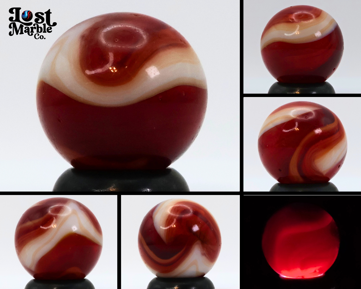 5/8" Akro Agate Special Corkscrew Ruby Red UV NM+