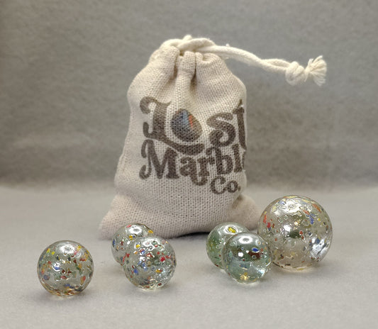 5/8" to 1" 6pk Vacor Asteroid Marbles 4- players & 1 shooter M
