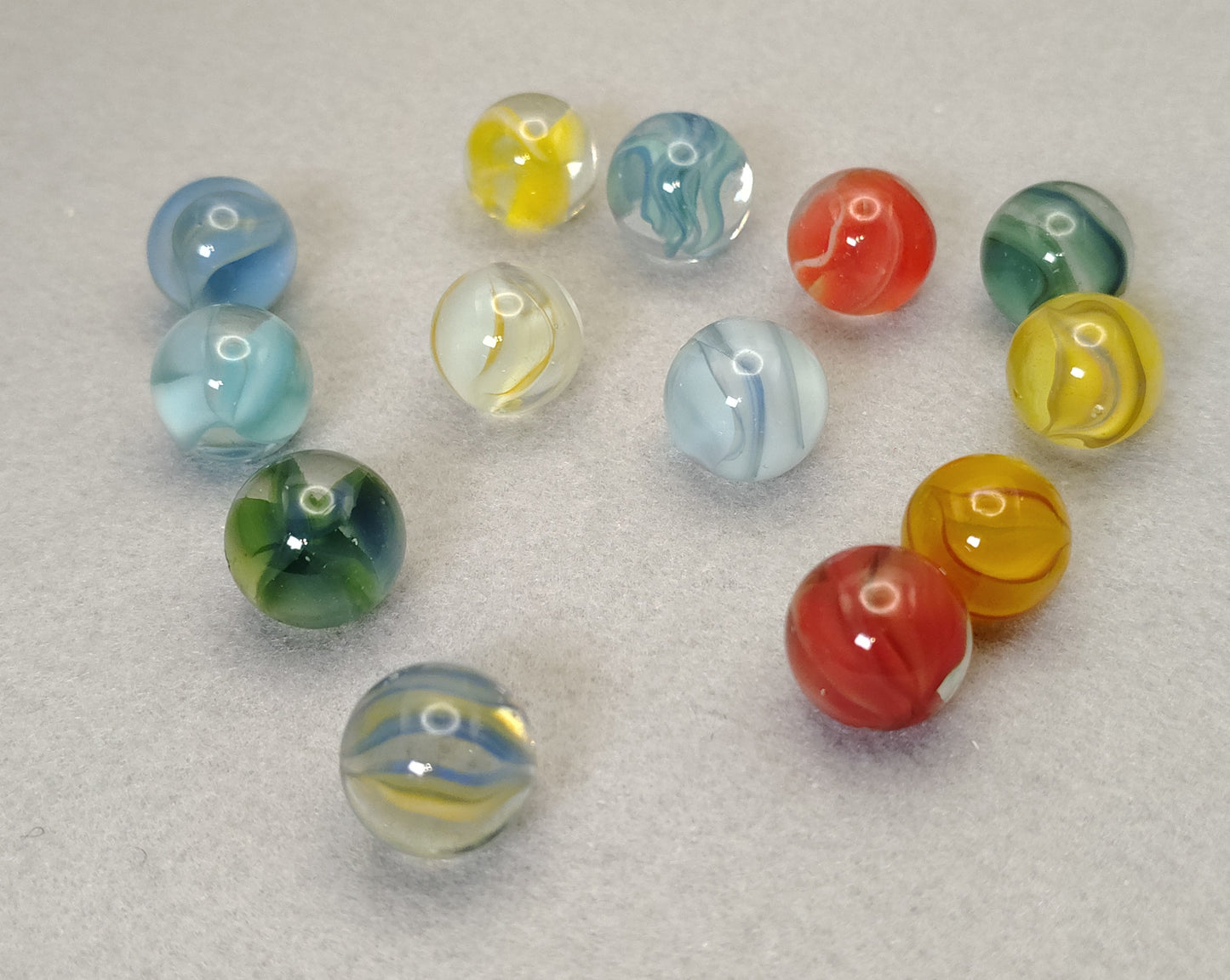 13 pack 5/8" Vitro Agate Hybrid Cat Eyes great colors! NM+ to M
