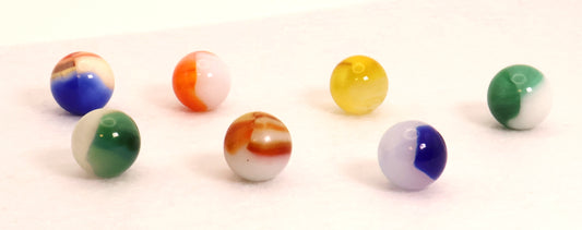 7pk 5/8" Akro Agate Patch Marbles NM-M