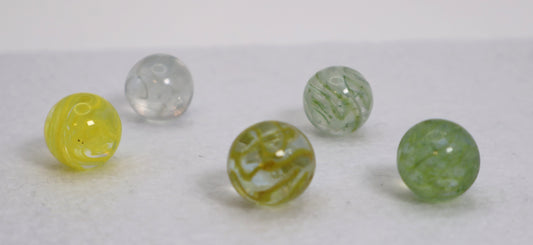 5pk 5/8" Veiligglas/Wire Pulls yellow green clear NM- to M