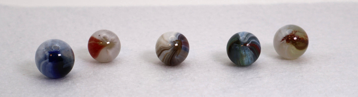 5pk 5/8-11/16" Marbles - Mix of Masters & Pinchers MINT