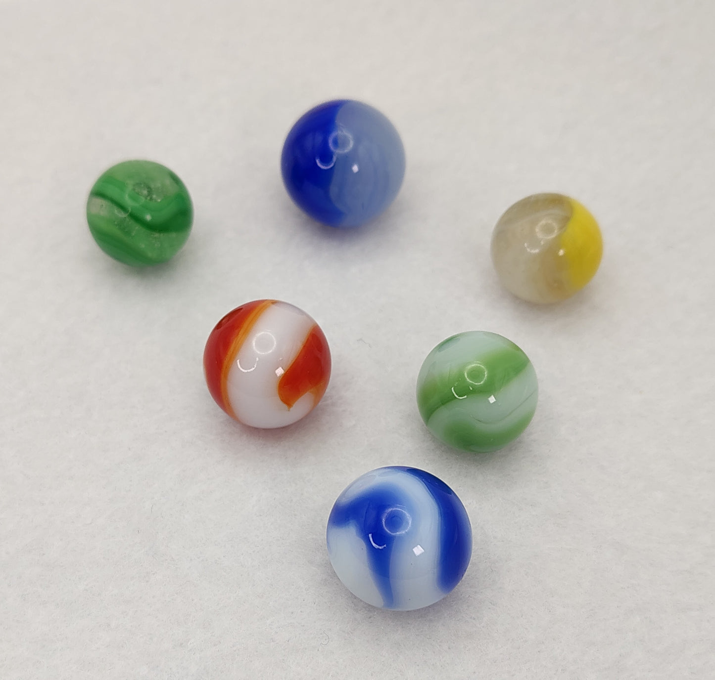 6pk 5/8"-3/4" Akro Agate Marble Mix Snake Patches Corks NM-M