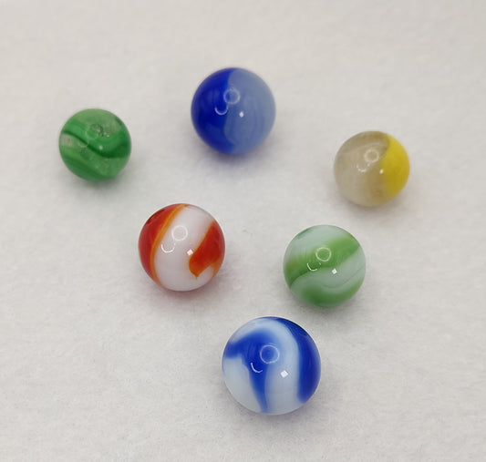 6pk 5/8"-3/4" Akro Agate Marble Mix Snake Patches Corks NM-M