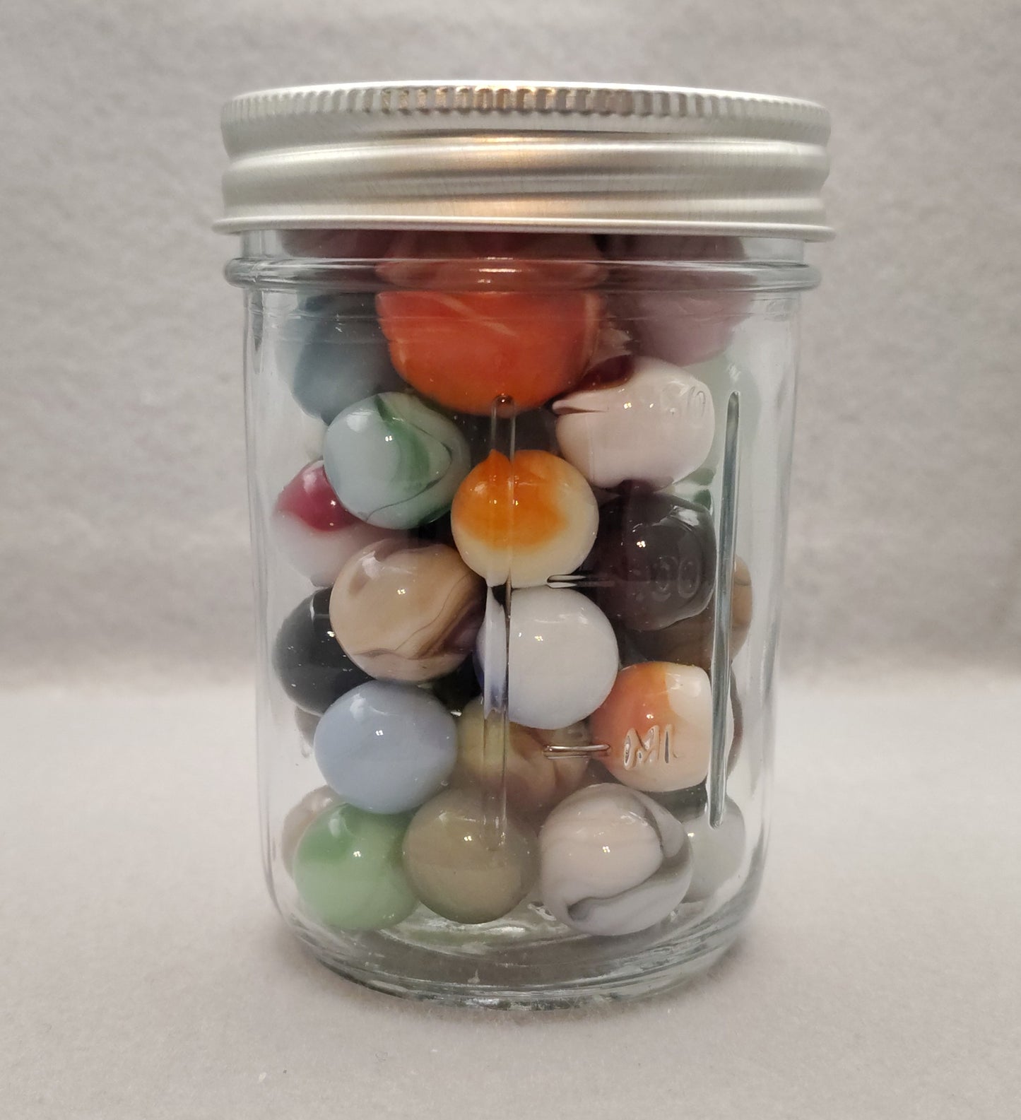 ~60 Swirl Marbles- 99% JABO in Jelly Jar MINT