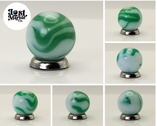 15.5mm Green & White Swirl Marble Alley? NM+