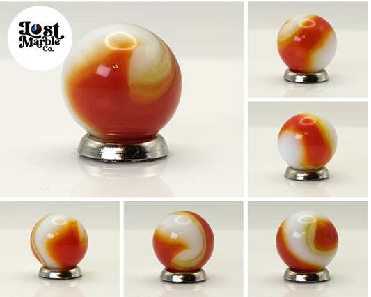 16.5mm Akro Agate Special Corkscrew Red Orange Yellow White MINT