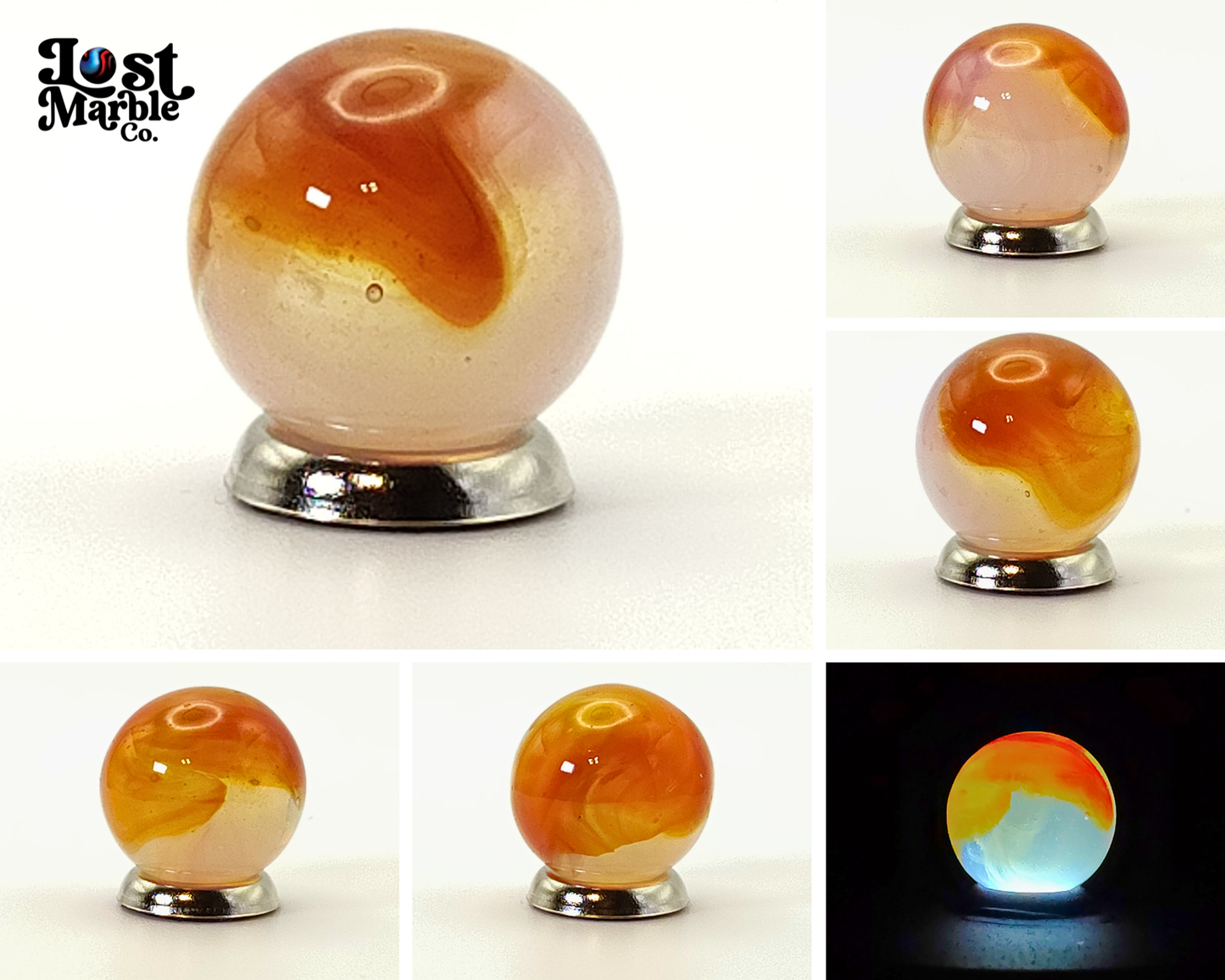 5/8" Vitro Agate Opal Marble Orange NM++