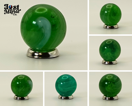 17.5mm Green Slag Marble Turkey Head (MFC or CAC) NM-